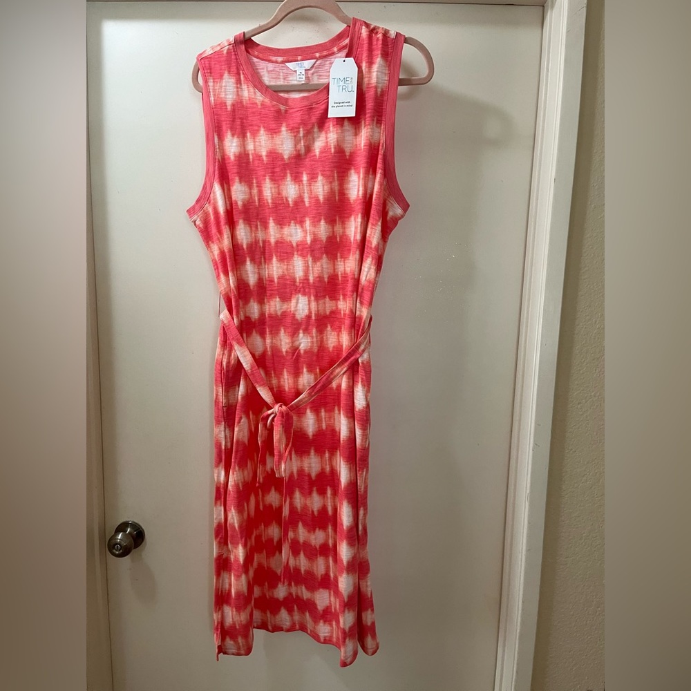 Pink Tie-Dye Sleeveless Dress